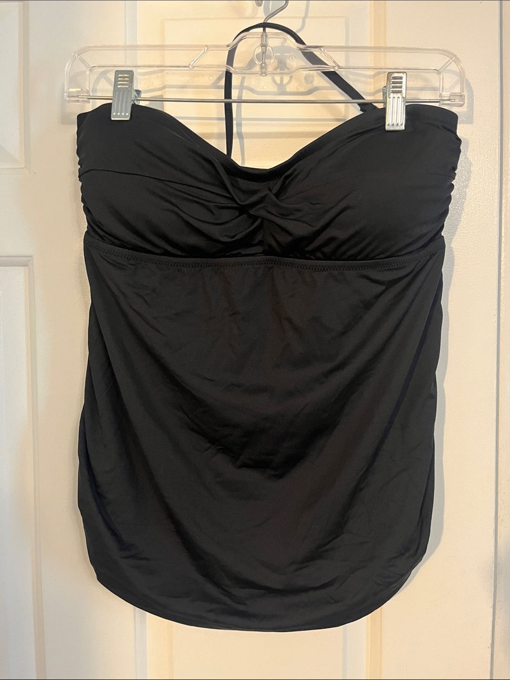 Women’s Maternity Strapless Black Swim top with Twist Bust